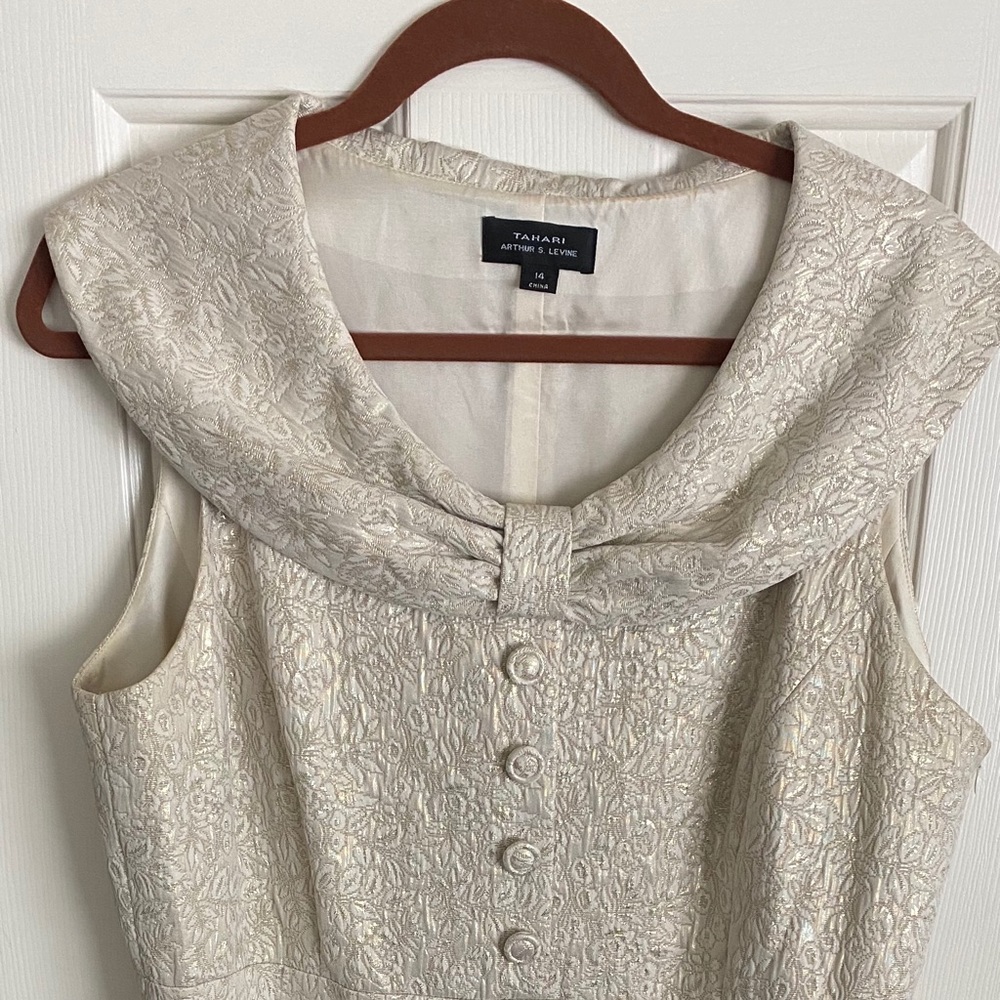 Cream color semi formal Tahari dress